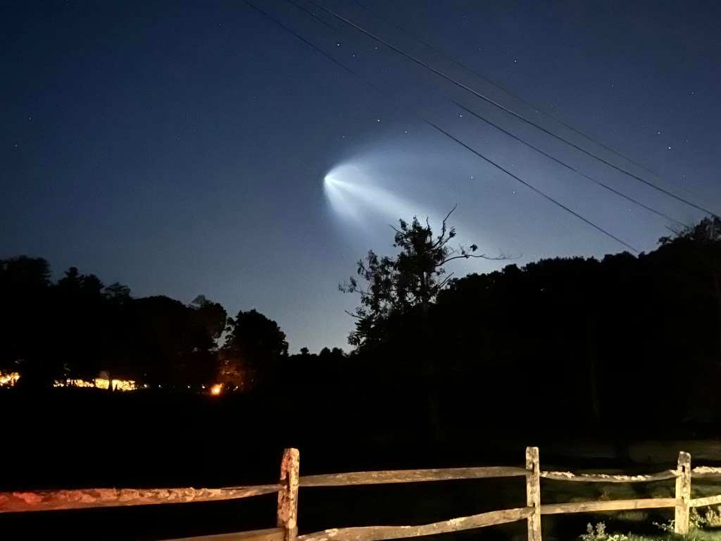 Object lights up night sky in New England Saturday night