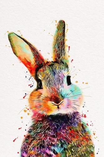 Rabbit! Rabbit! Rabbit! ✨  Rabbit Watercolor Art Print  by Nikolay Radkov