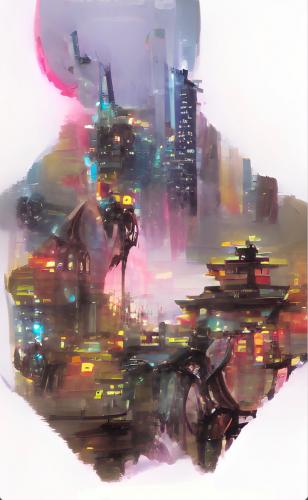 organic cyberpunk city